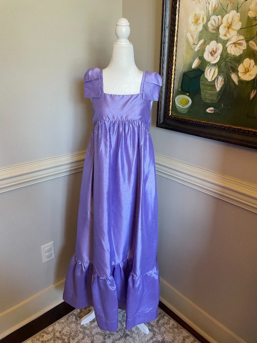 Kathleen Maeve Purple Cocktail Dress with Bow Shoulders Size S